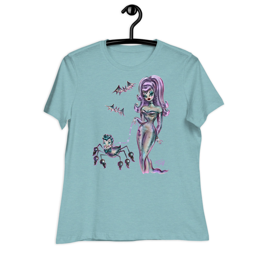 Goth Glamour Girl with Dandy Spider • Women's Relaxed T-Shirt