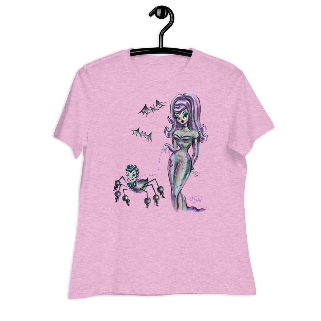 Goth Glamour Girl with Dandy Spider • Women's Relaxed T-Shirt