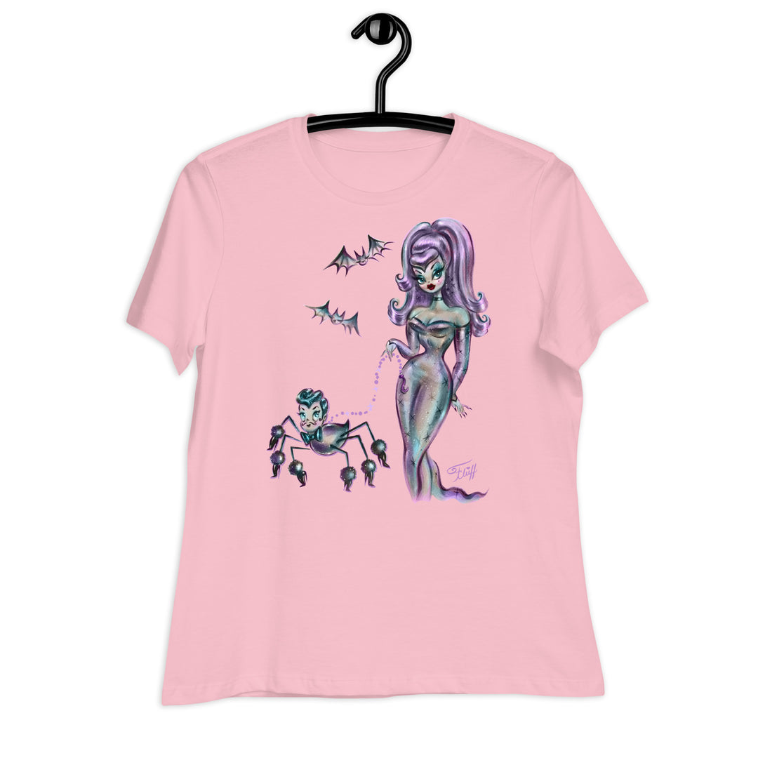 Goth Glamour Girl with Dandy Spider • Women's Relaxed T-Shirt