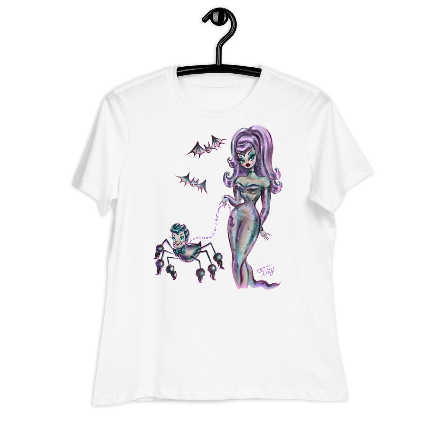 Goth Glamour Girl with Dandy Spider • Women's Relaxed T-Shirt