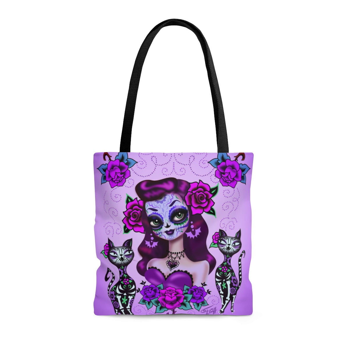Purple Sugar Skull Girl • Tote Bag