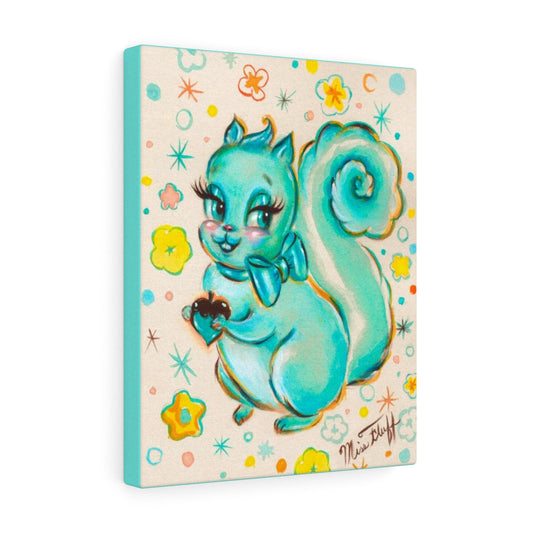 Cute Teal Squirrel • Canvas Gallery Wrap
