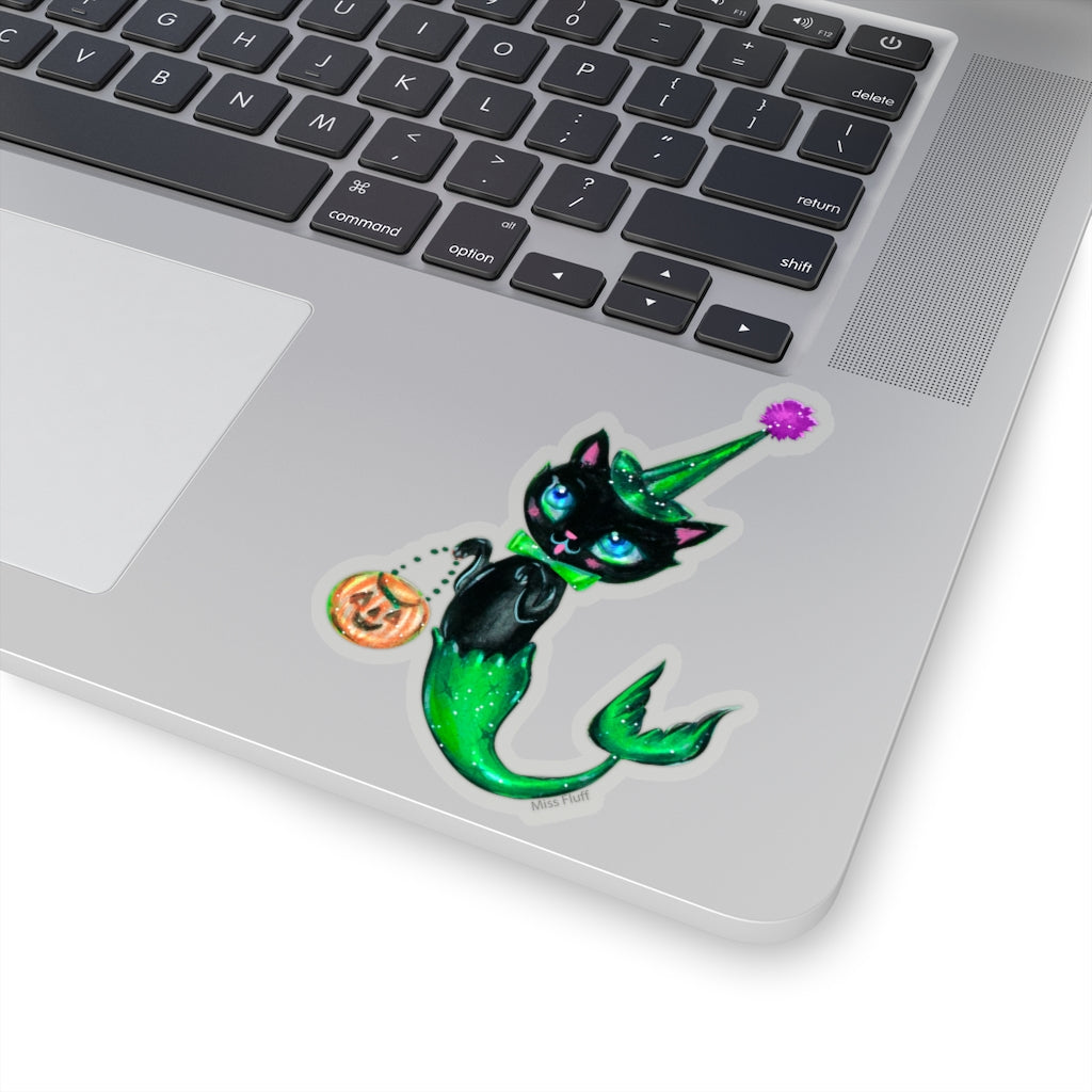 Mermaid Kitten Witch • Kiss-Cut Sticker