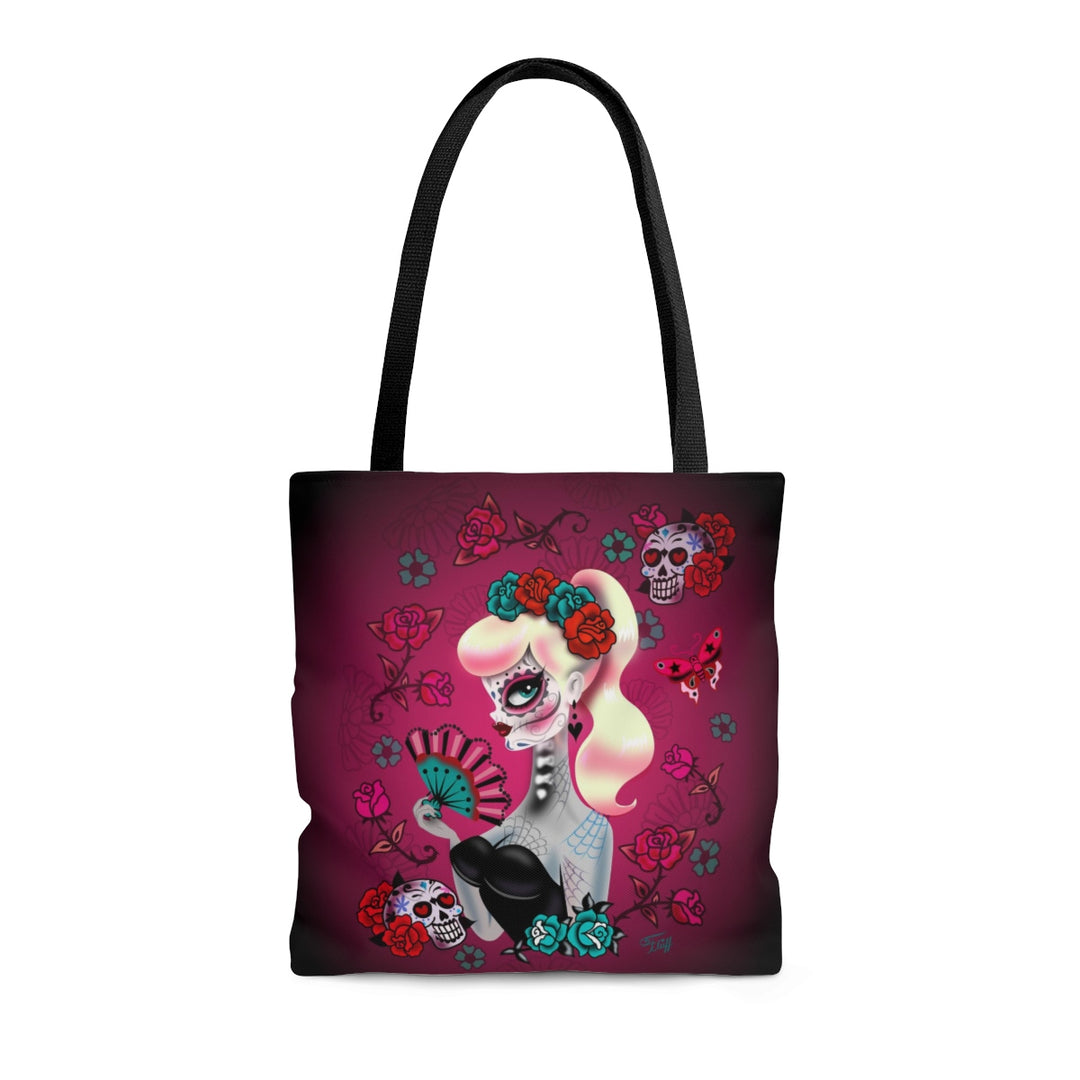 Blonde Sugar Skull Pinup Girl • Tote Bag