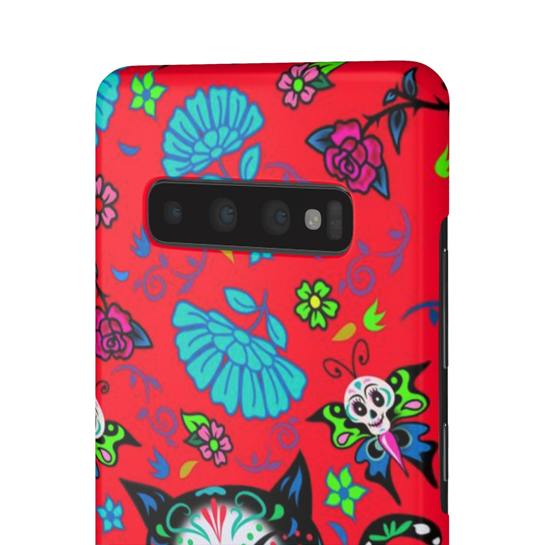 Sugar Skull Kitty on Red • Samsung Galaxy Phone Case