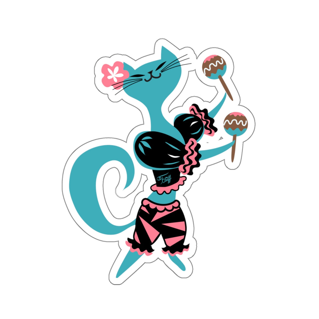 Mambo Kitty Blue • Kiss-Cut Sticker