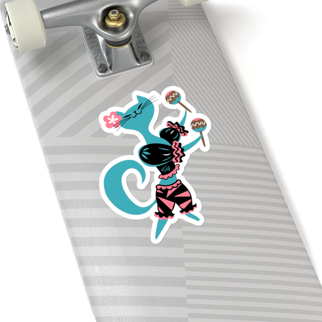 Mambo Kitty Blue • Kiss-Cut Sticker