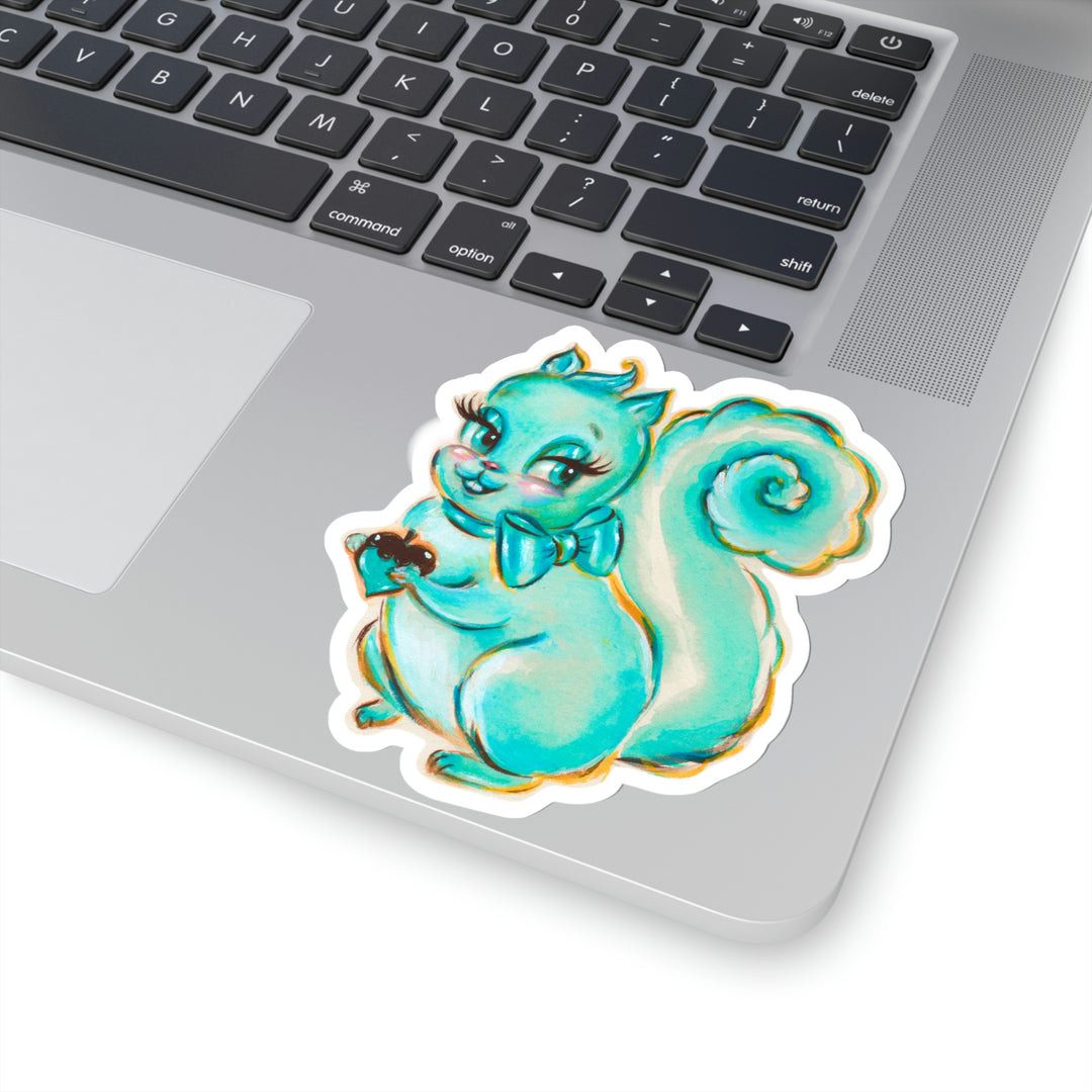 Teal Squirrel • Kiss-Cut Sticker