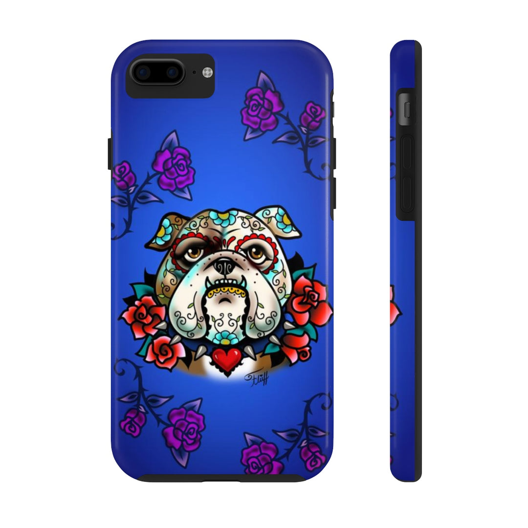 Sugar Skull Bulldog With Roses • Phone Case