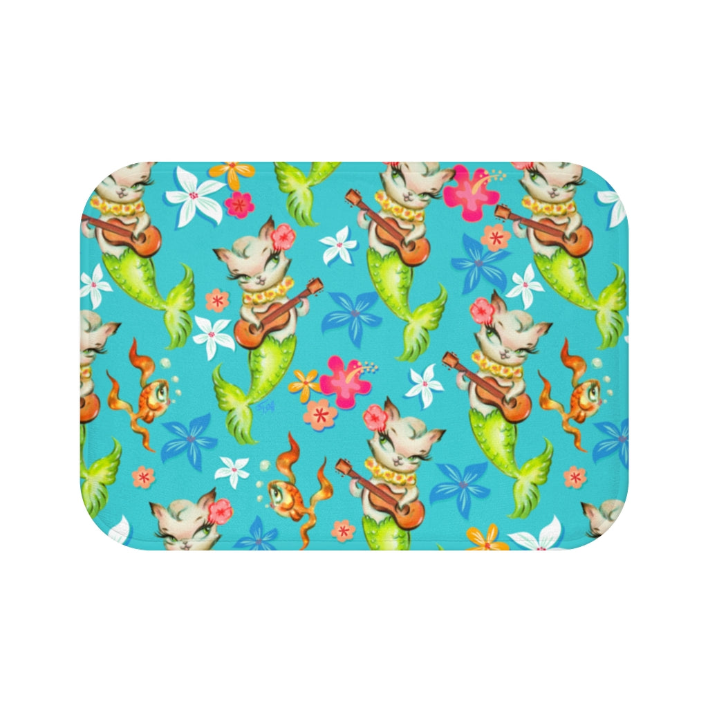 Merkitten with Ukelele • Bath Mat