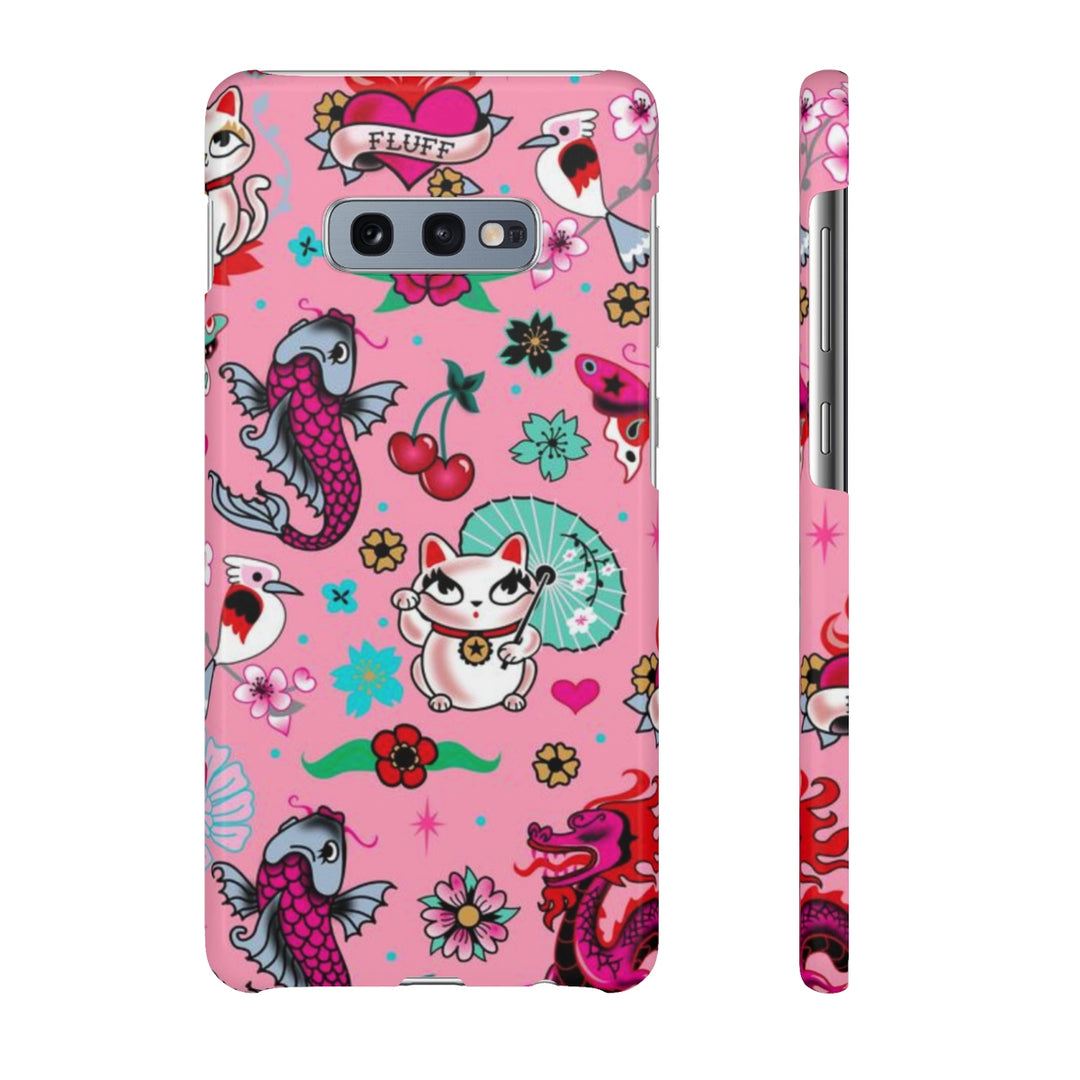 Lucky Kitty on Pink • Phone Case Samsung