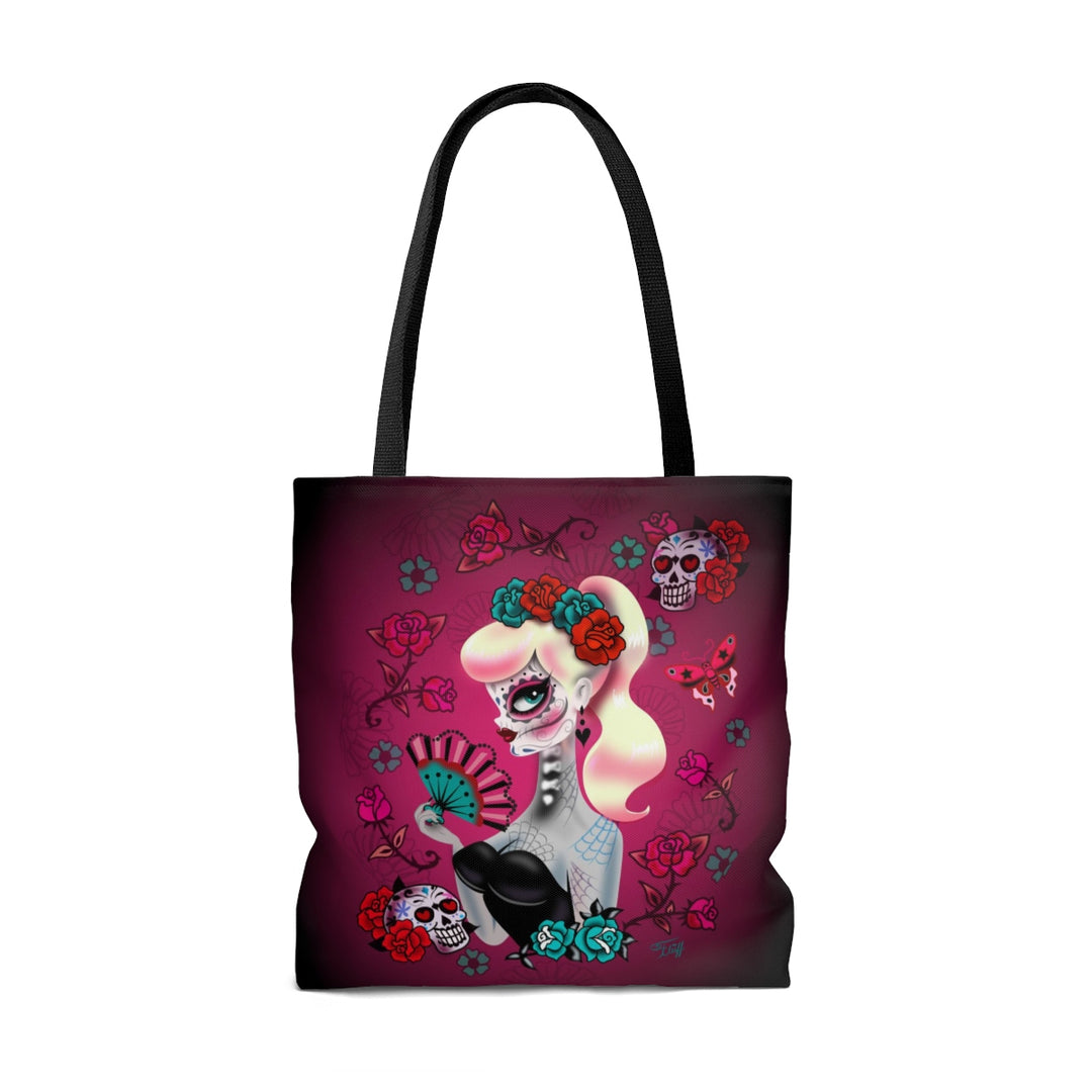 Blonde Sugar Skull Pinup Girl • Tote Bag