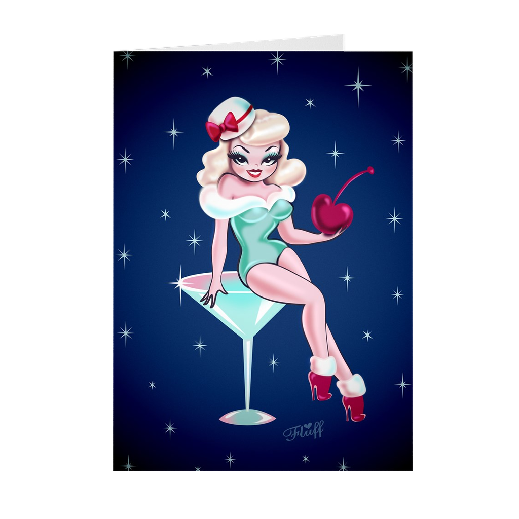 Holiday Blonde Martini Girl  • Cards Set of 10
