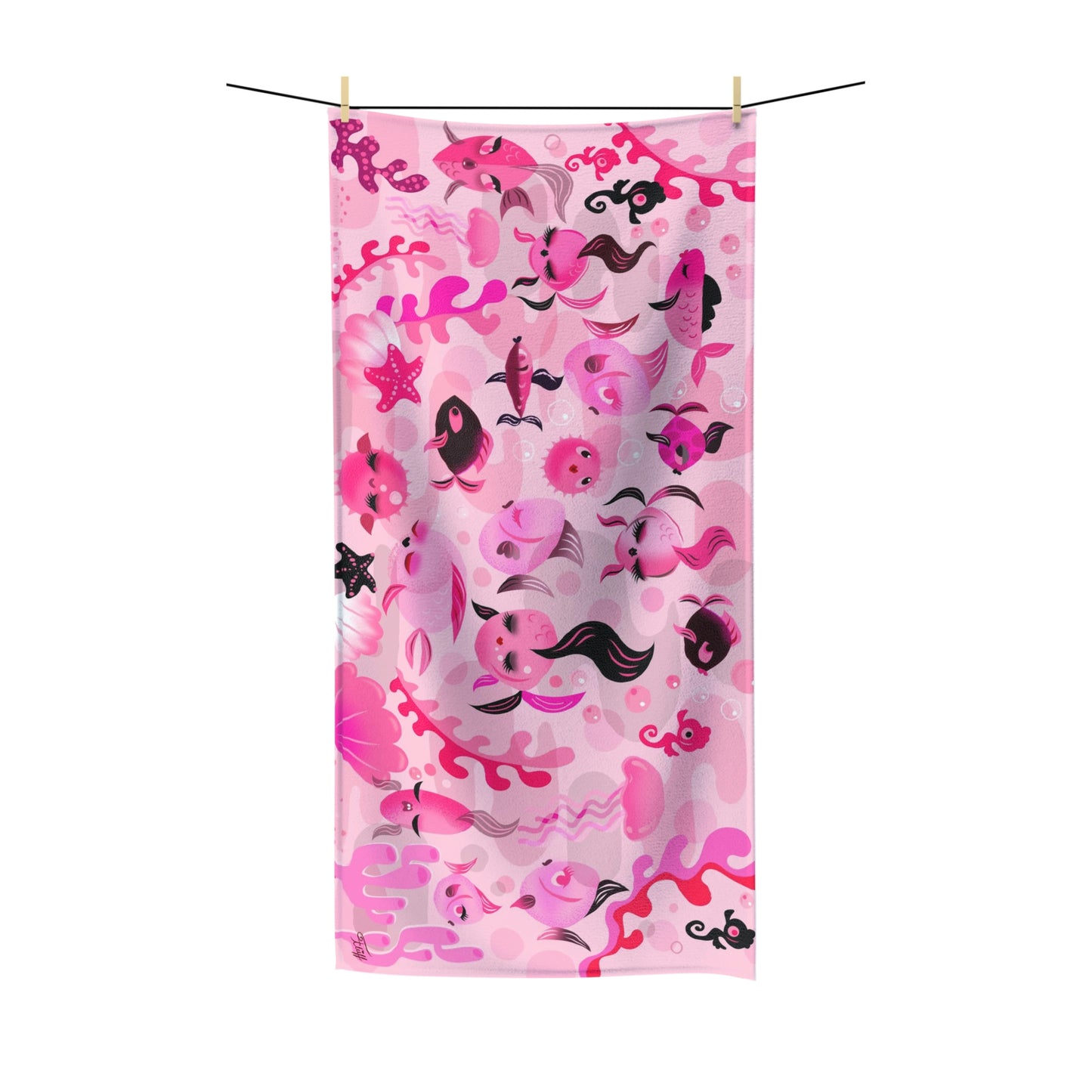 Mid Mod Fish Pink • Towel