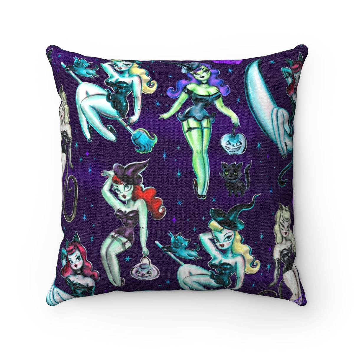 Witches and Black Cats • Square Pillow