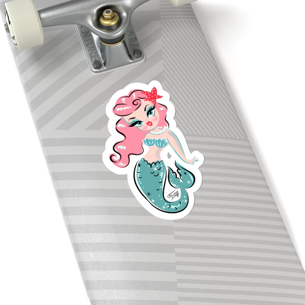 Baby Doll Mermaid with Pink Hair • Kiss-Cut Sticker