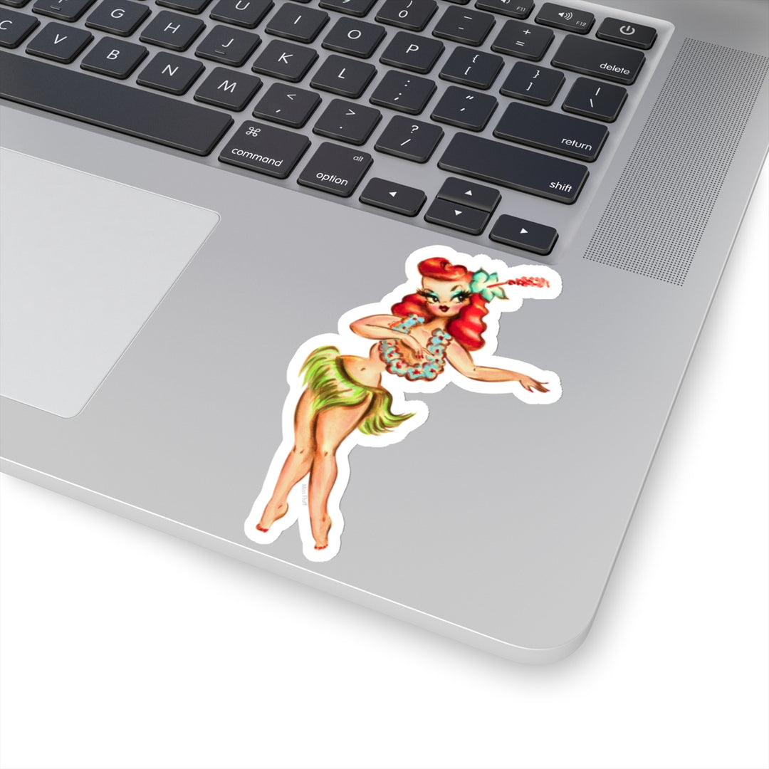 Redhead Hula Girl • Kiss-Cut Sticker