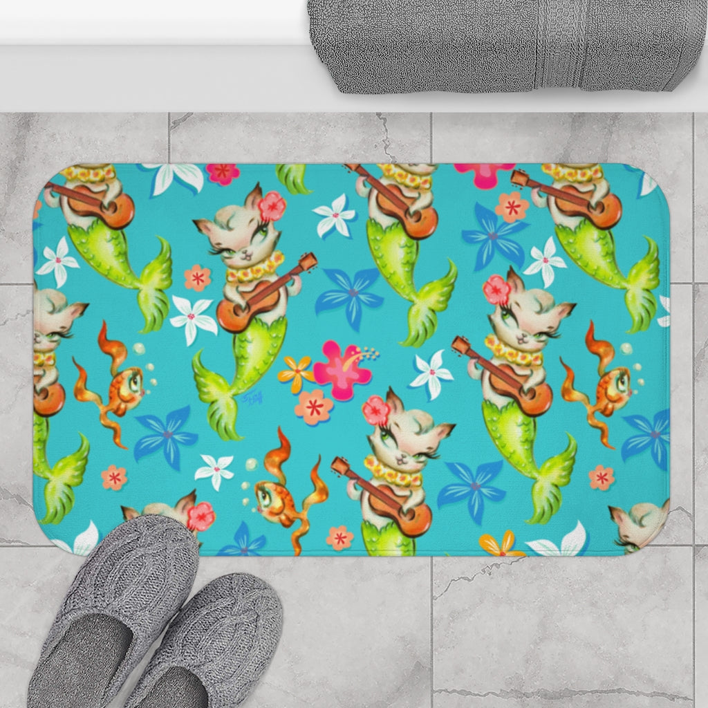 Merkitten with Ukelele • Bath Mat