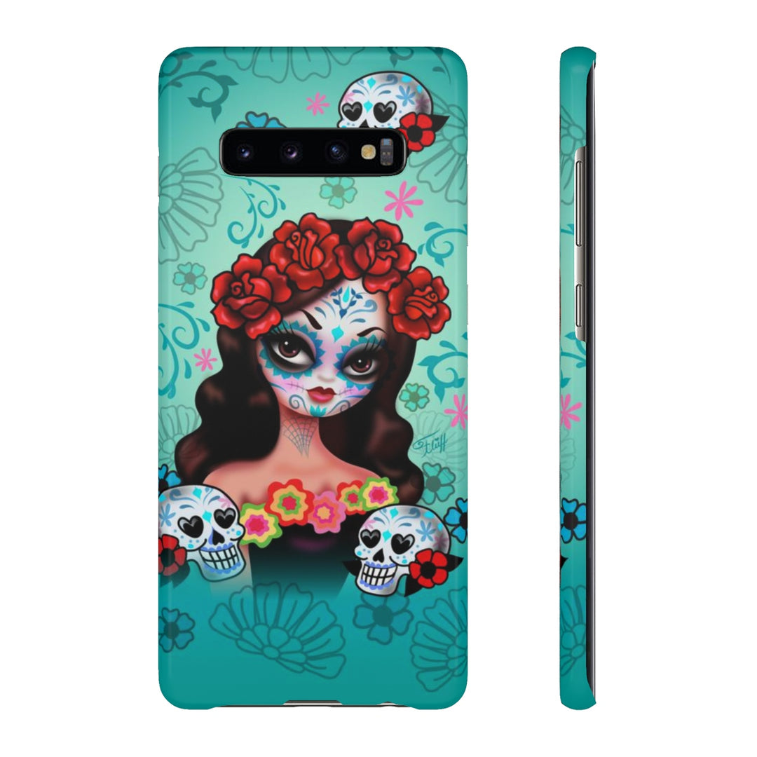 Sugar Skull Girl with Roses • Samsung Galaxy Phone Case