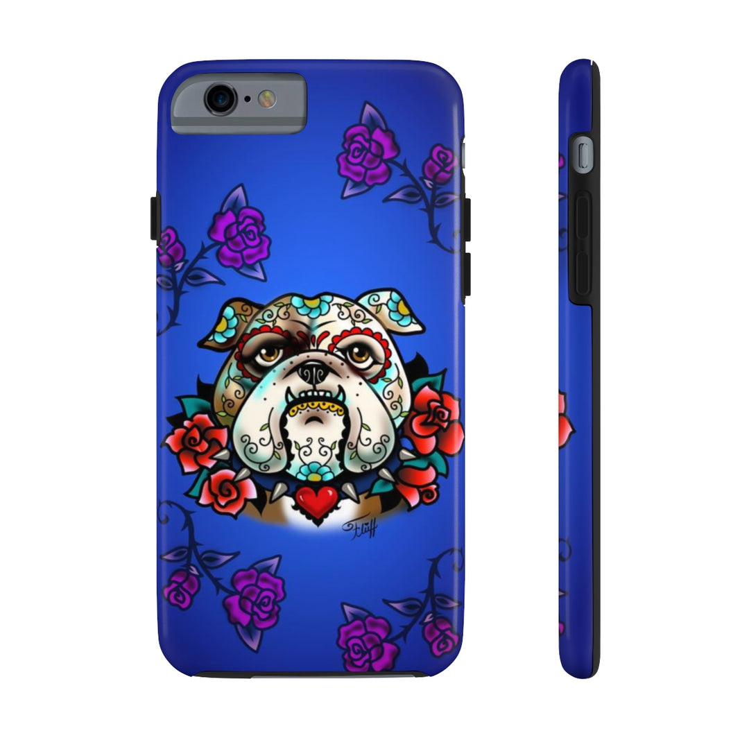 Sugar Skull Bulldog With Roses • Phone Case