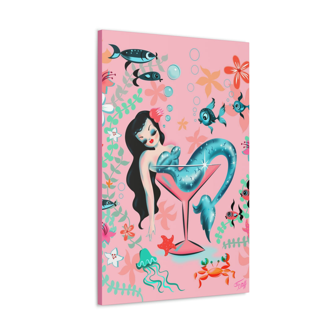 Tipsy Mermaid Peachy Pink • Canvas Gallery Wrap