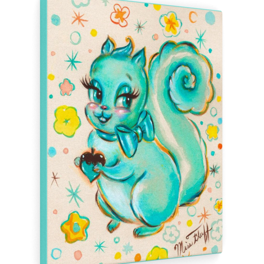 Cute Teal Squirrel • Canvas Gallery Wrap