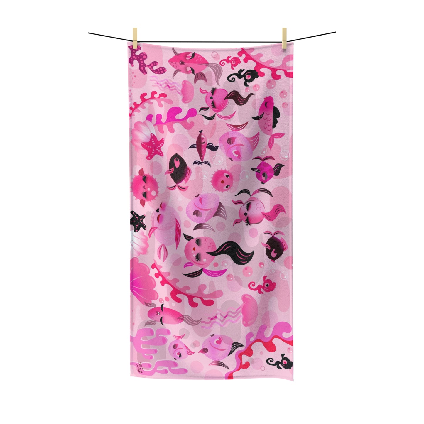 Mid Mod Fish Pink • Towel