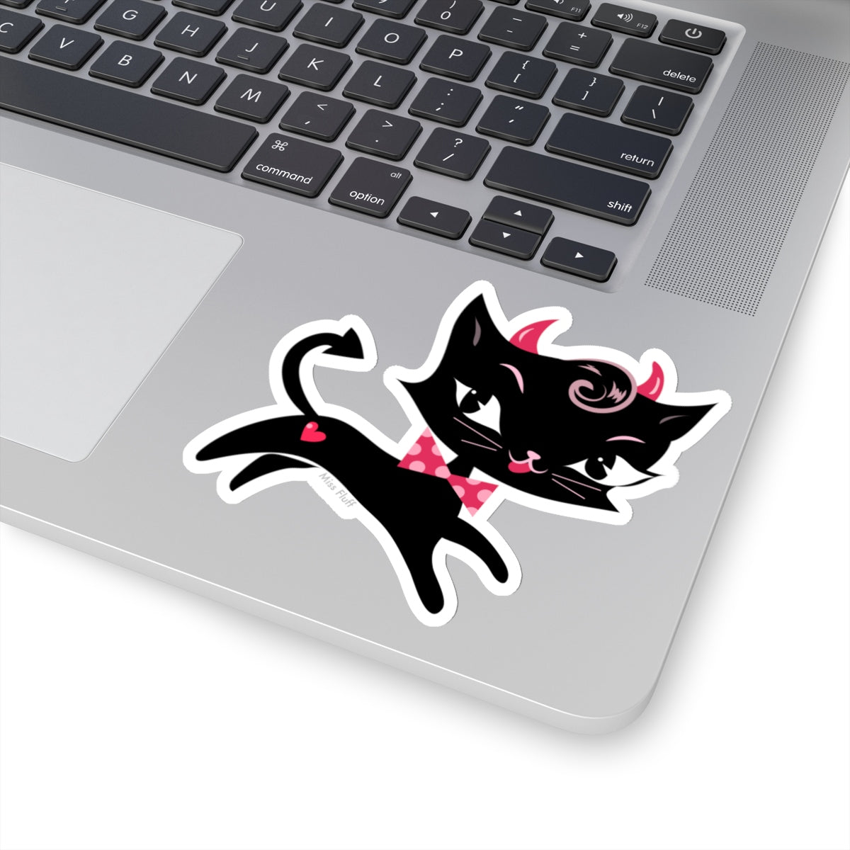 Black Cat Devil with Bow Tie • Kiss-Cut Sticker