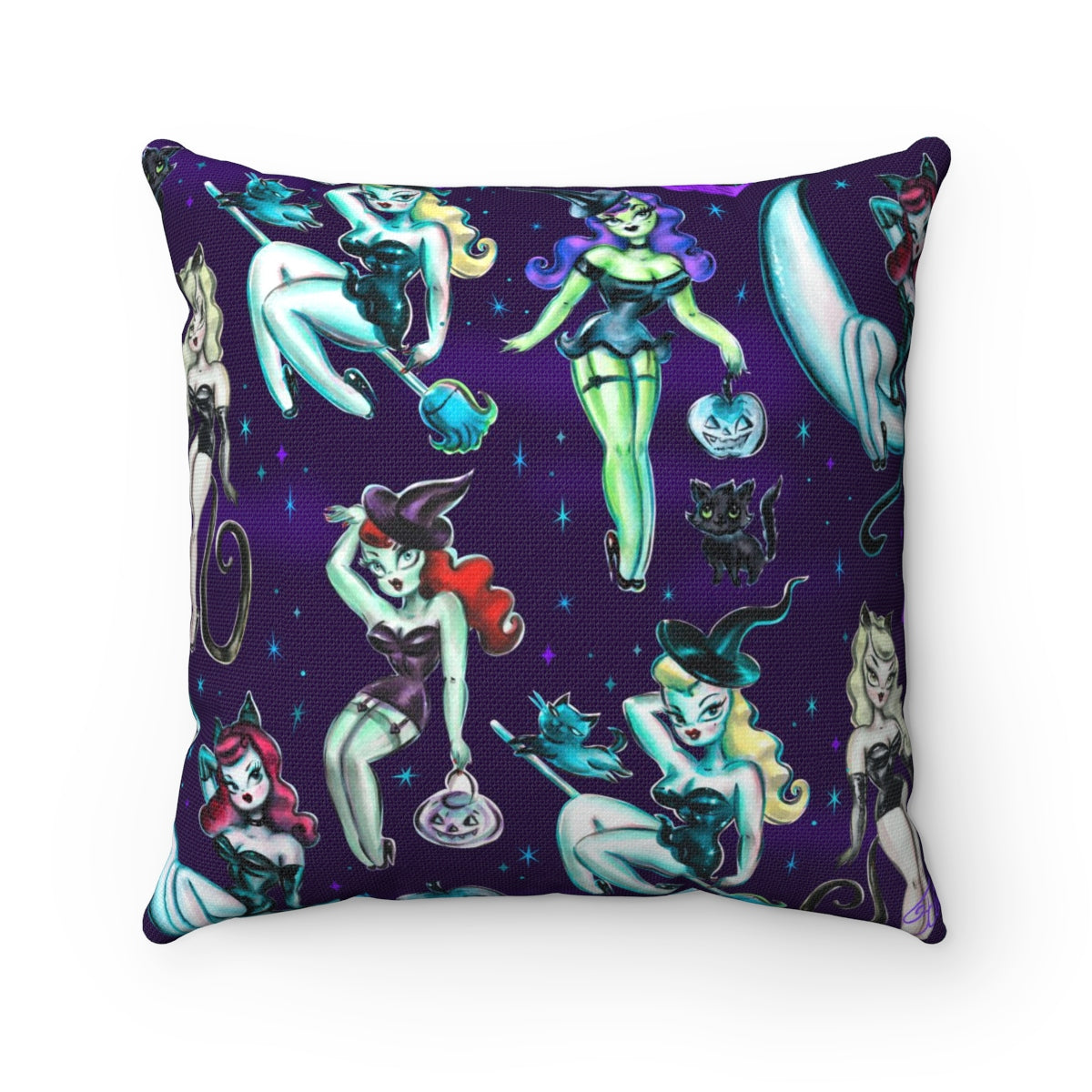 Witches and Black Cats • Square Pillow