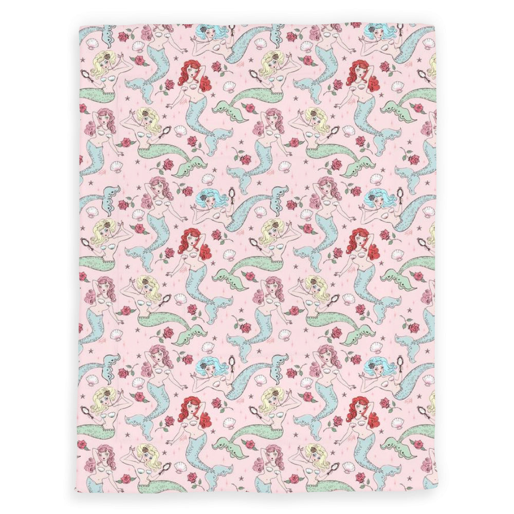 Mermaids and Roses on Pink • Comforter