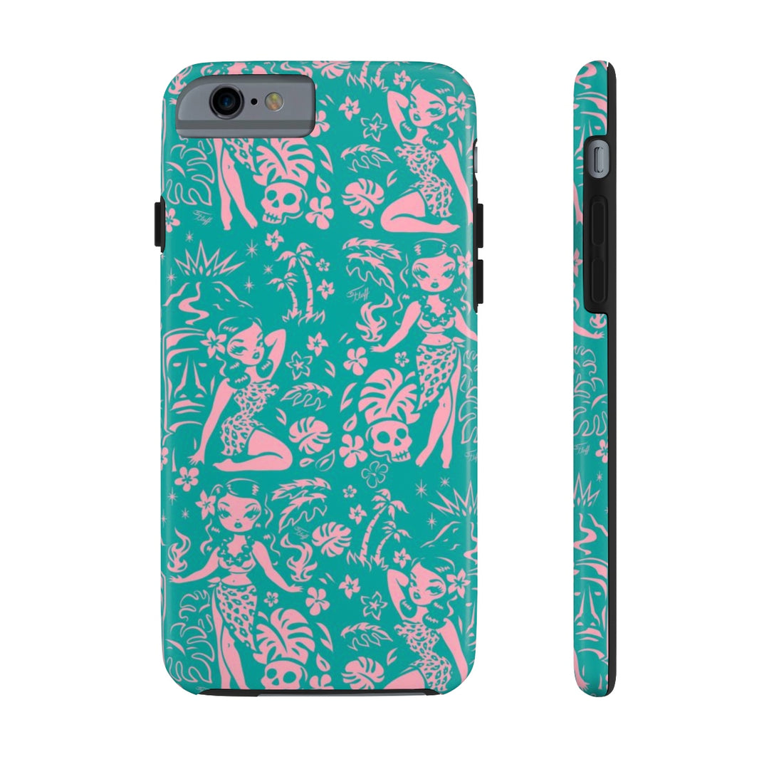 Tiki Temptress - Aqua and Pink • Phone Case