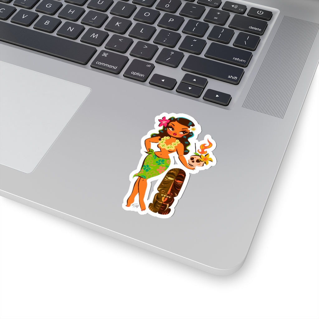 Tiki Temptress • With Skull Mug Cocktail 2 • Kiss-Cut Sticker