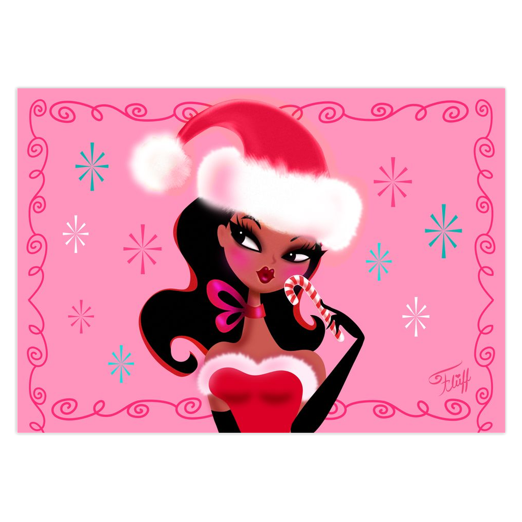 Miss Santa with Candy Cane • Cards Set of 10