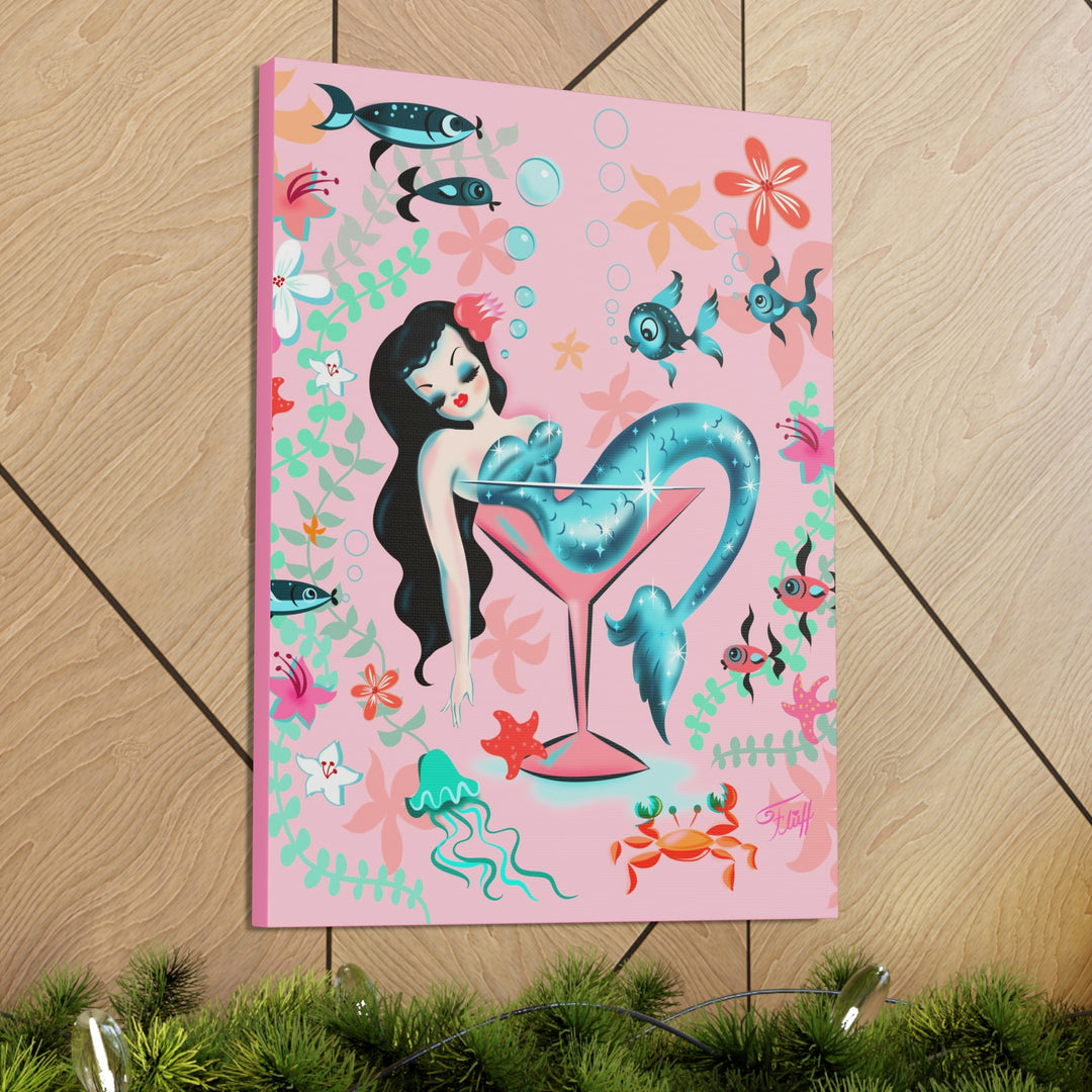 Tipsy Mermaid Peachy Pink • Canvas Gallery Wrap