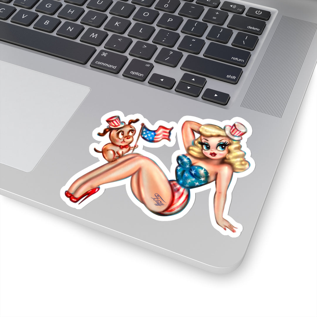 Patriotic Pinup • Kiss-Cut Sticker