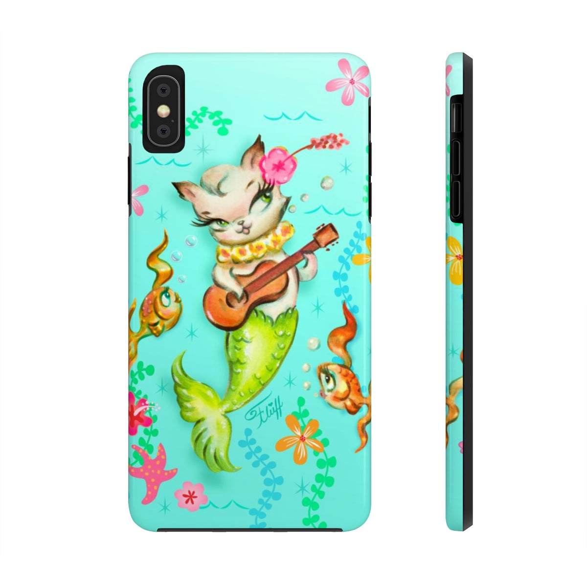 Mermaid Cat with Ukulele Phone Case