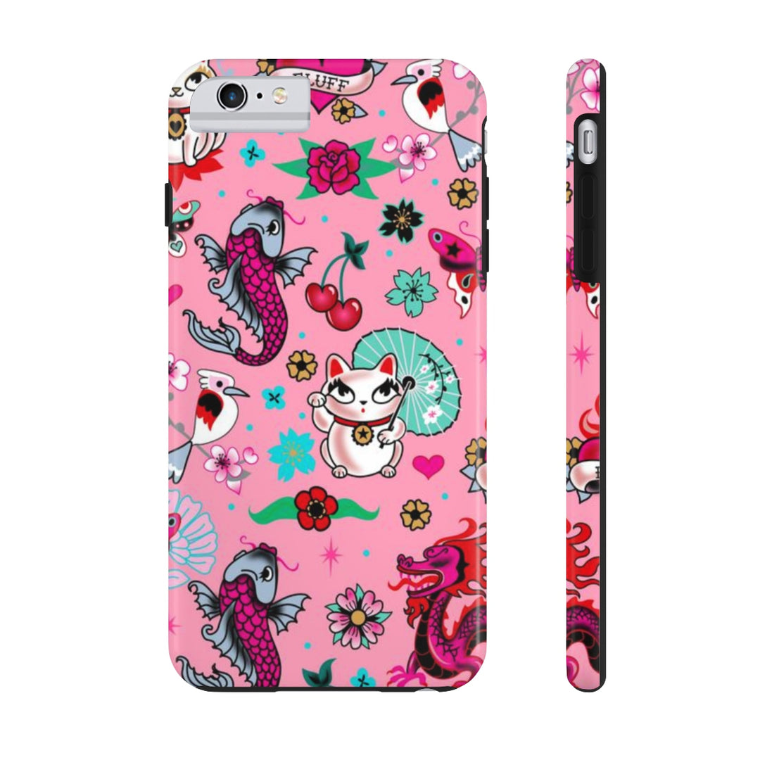 Lucky Kitty on Pink • Phone Case