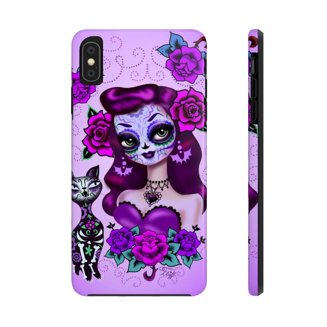 Purple Sugar Skull Girl • Phone Case