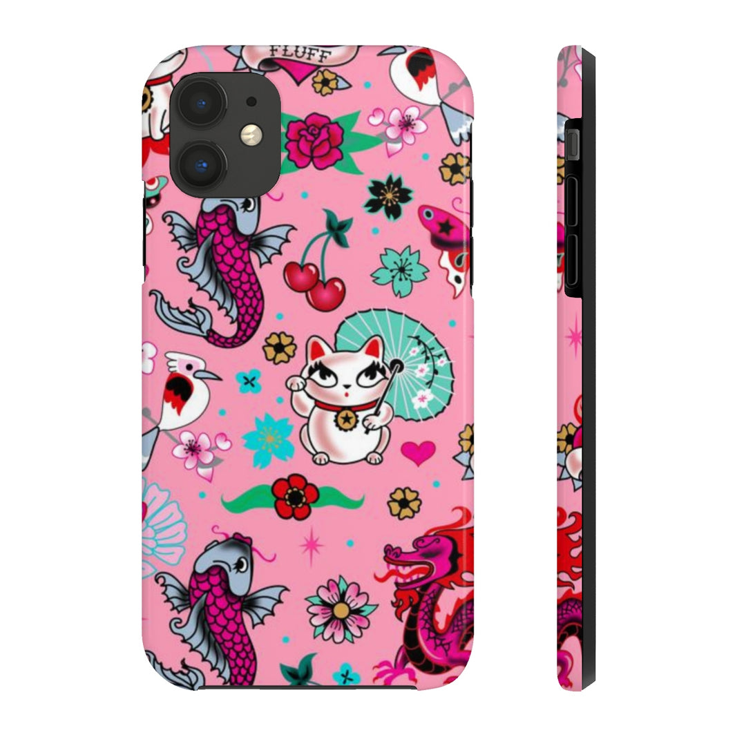 Lucky Kitty on Pink • Phone Case