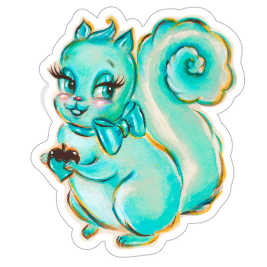 Teal Squirrel • Kiss-Cut Sticker