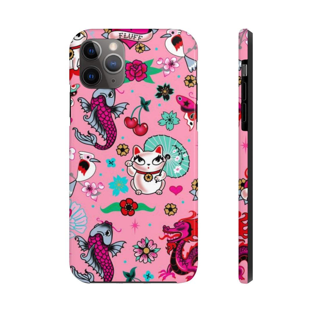 Lucky Kitty on Pink • Phone Case