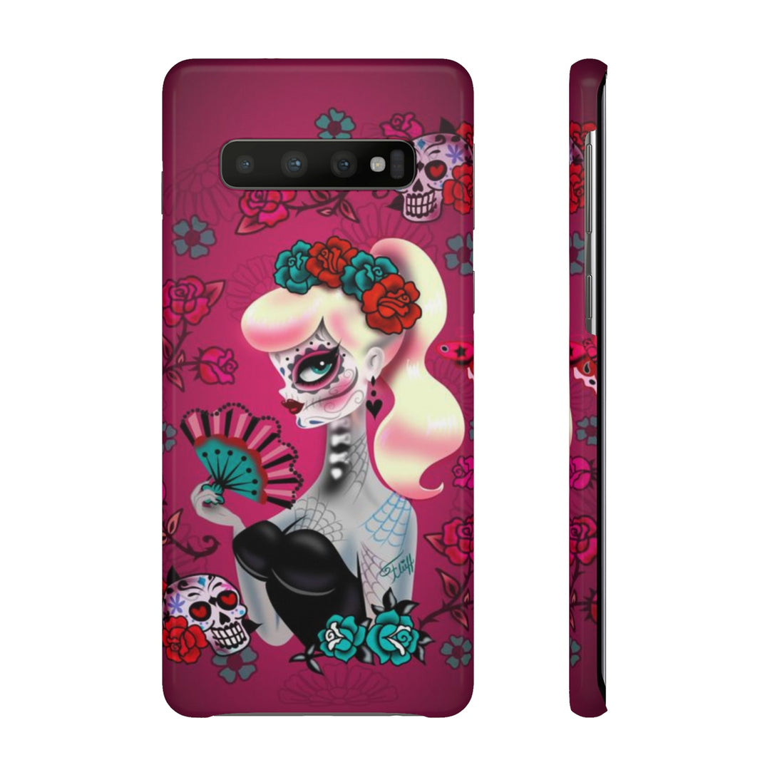 Blonde Sugar Skull Pinup Girl • Samsung Galaxy Phone Case