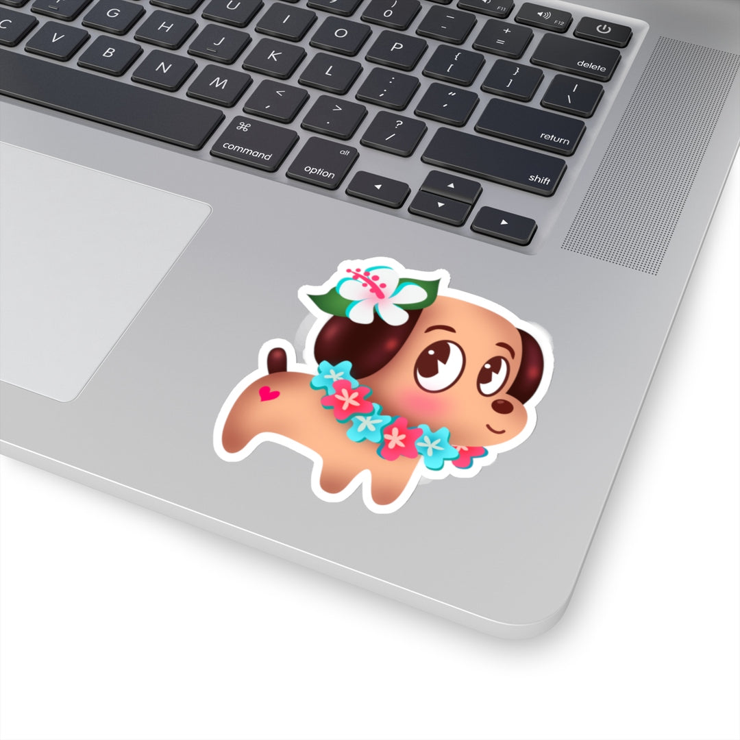 Tropical Island Doggy • Kiss-Cut Sticker