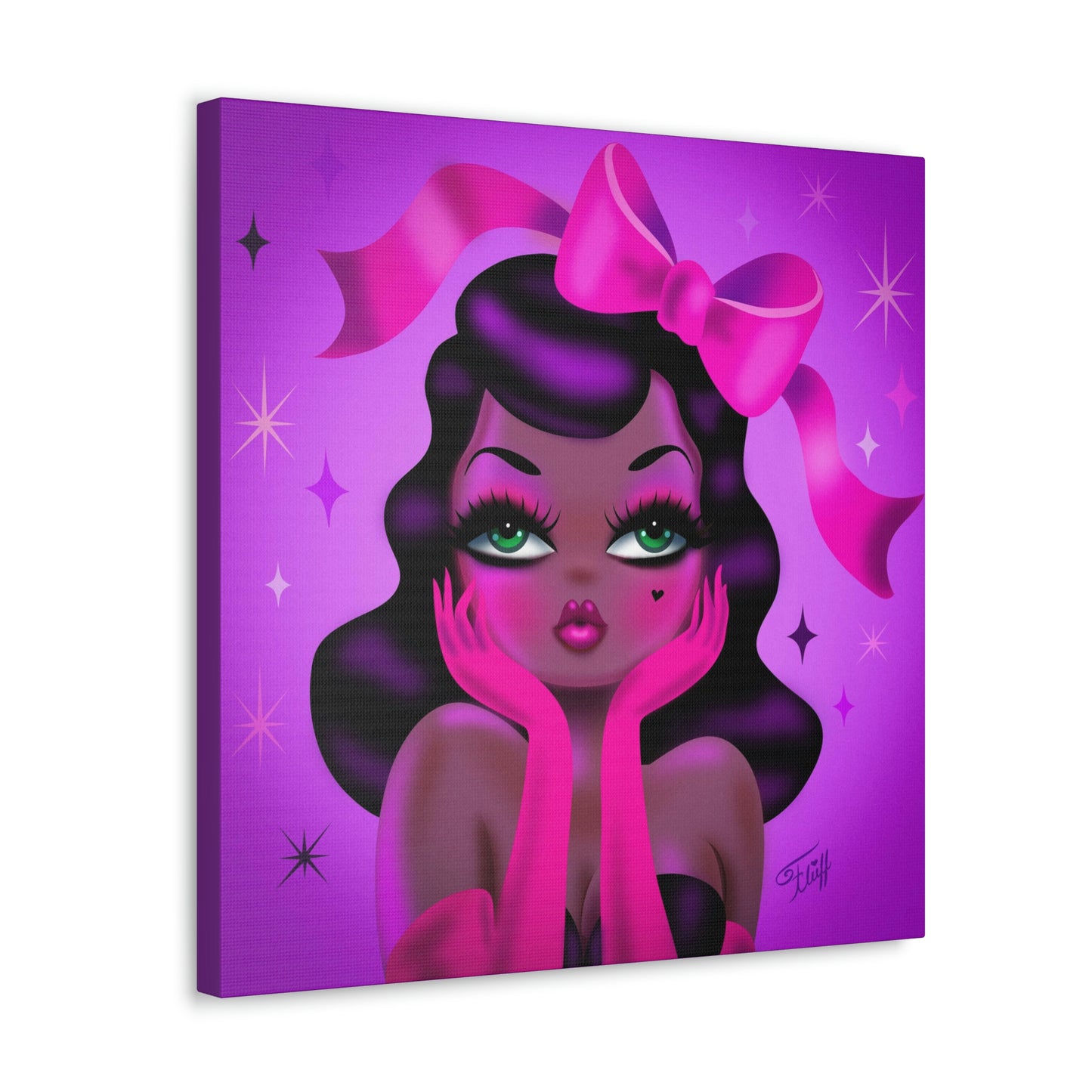Glamour Doll on Violet • Canvas Gallery Wrap