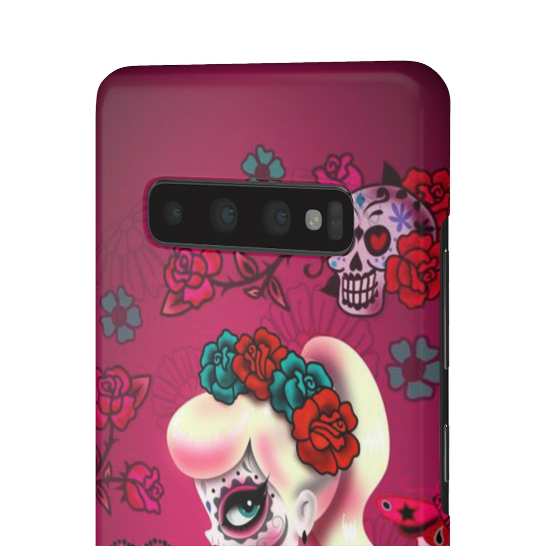 Blonde Sugar Skull Pinup Girl • Samsung Galaxy Phone Case