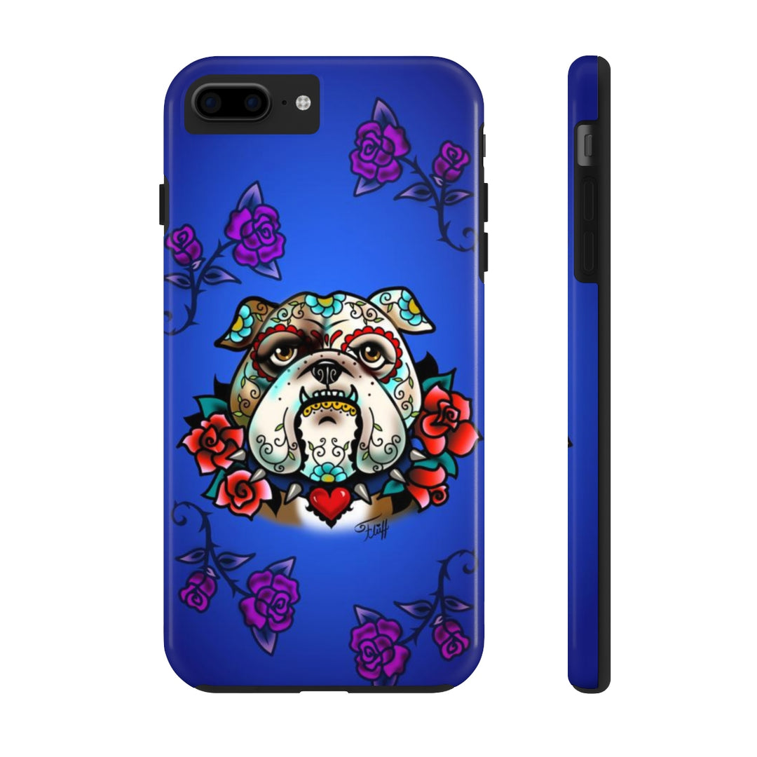 Sugar Skull Bulldog With Roses • Phone Case