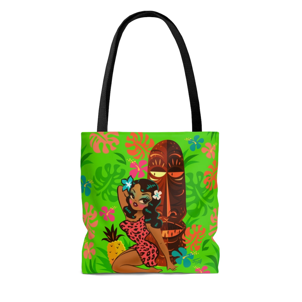 Tiki Temptress in Pink Leopard Print • Tote Bag