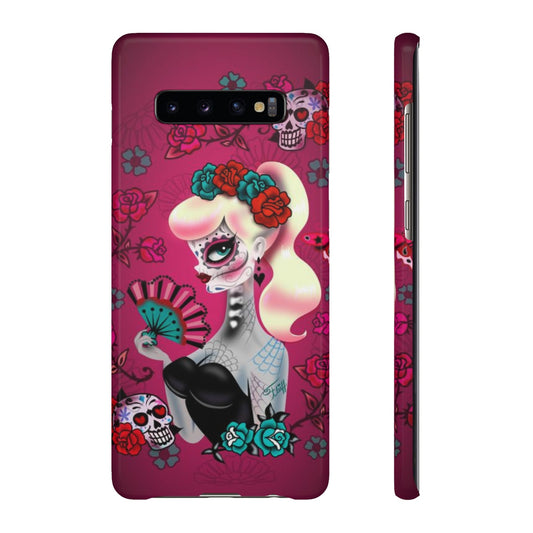 Blonde Sugar Skull Pinup Girl • Samsung Galaxy Phone Case
