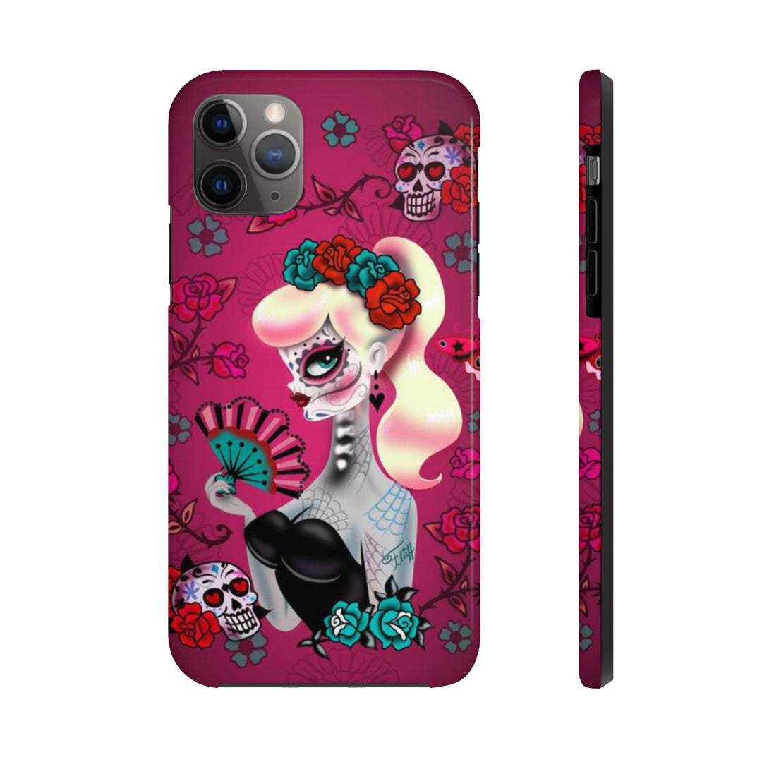 Blonde Sugar Skull Pinup Girl • Phone Case