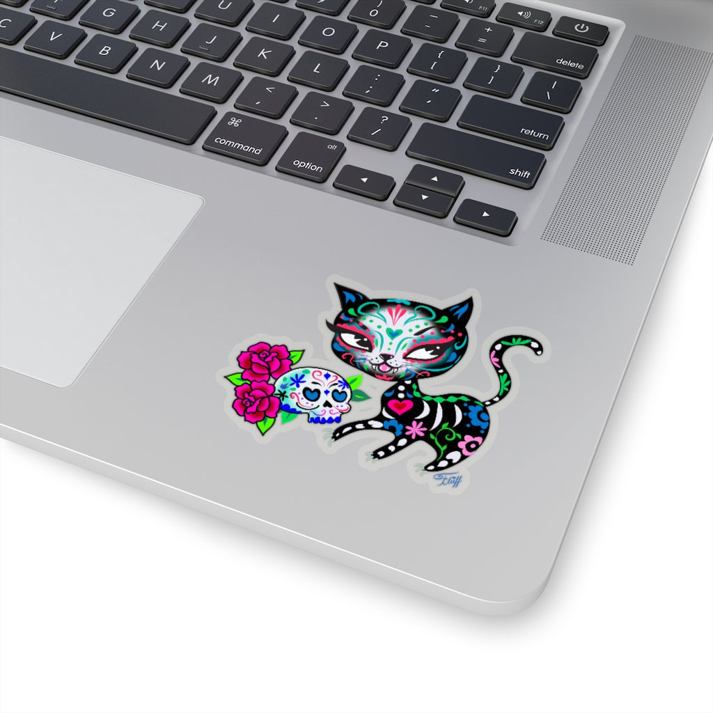 Sugar Skull Kitty • Kiss-Cut Sticker